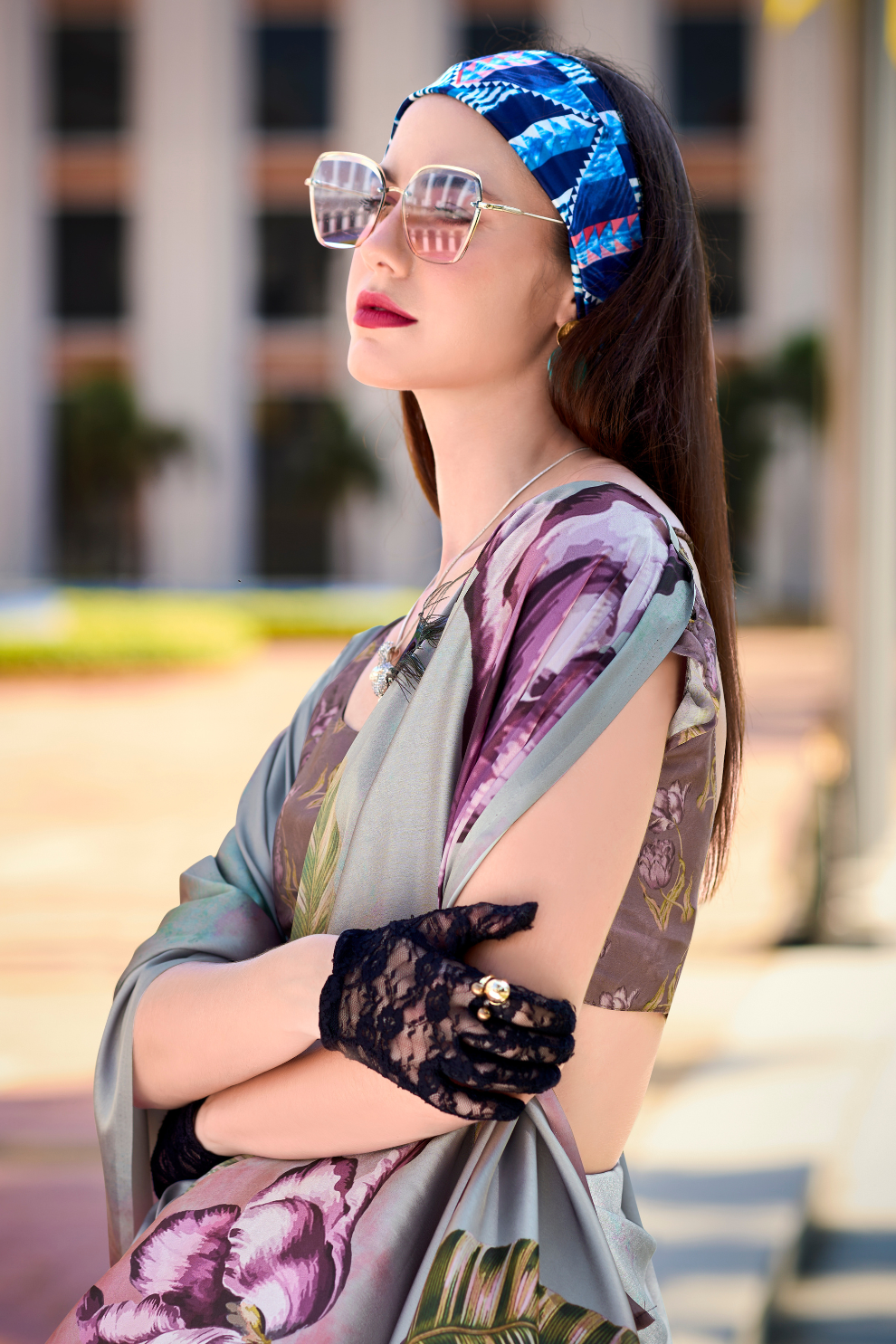 Pure Satin Shine with Signature Digital Prints Grace with a Twist - LaVante Fashion