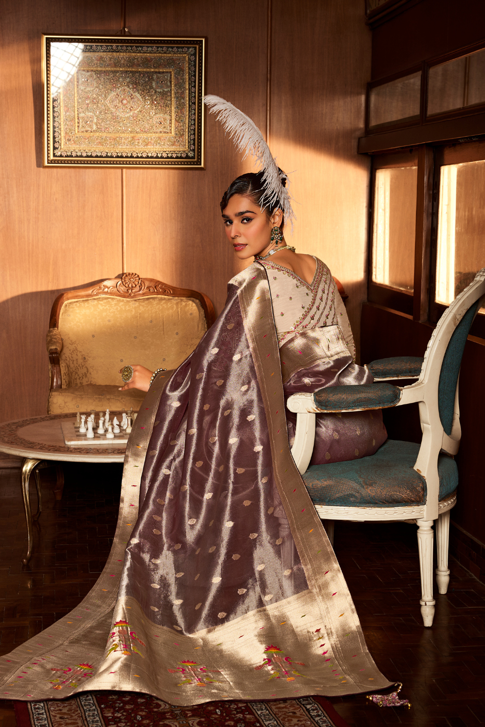 Pure Tissue Paithani Saree with Heavy Contrast - LaVante Fashion