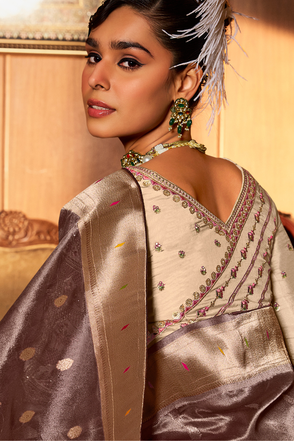 Pure Tissue Paithani Saree with Heavy Contrast - LaVante Fashion