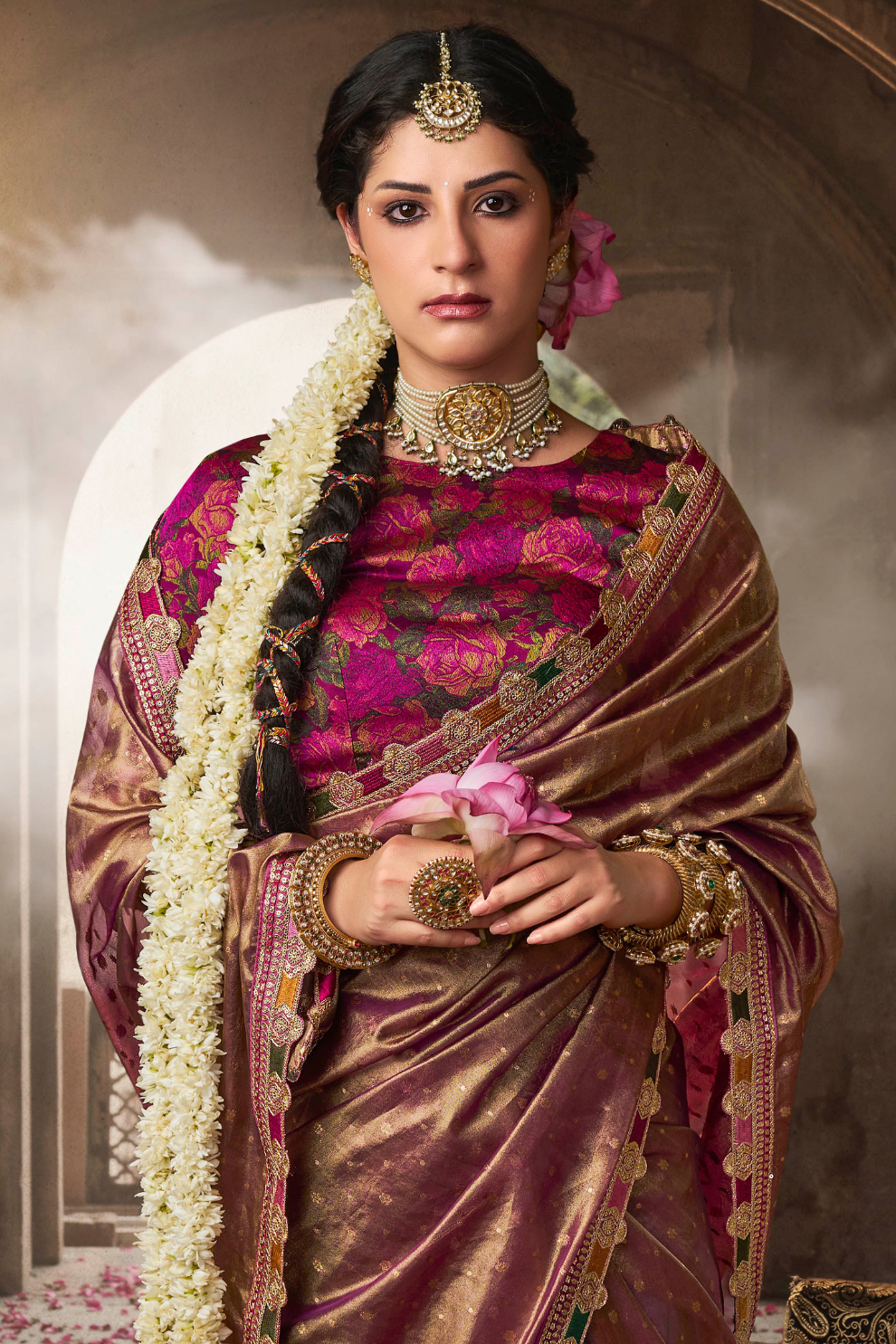 Pure Tissue Saree with Beaufort Multicolored Lace - LaVante Fashion