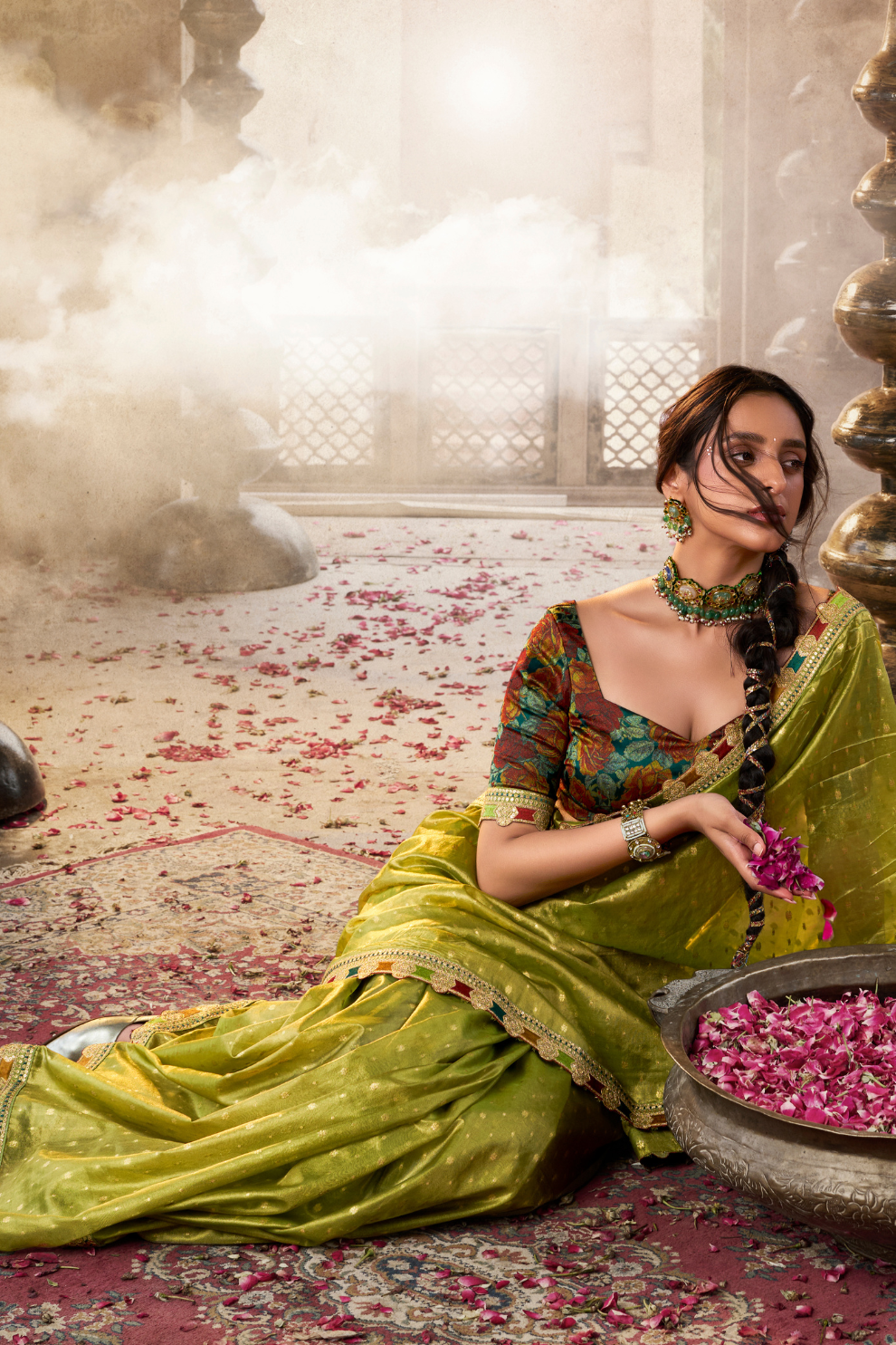 Pure Tissue Saree with Beaufort Multicolored Lace - LaVante Fashion