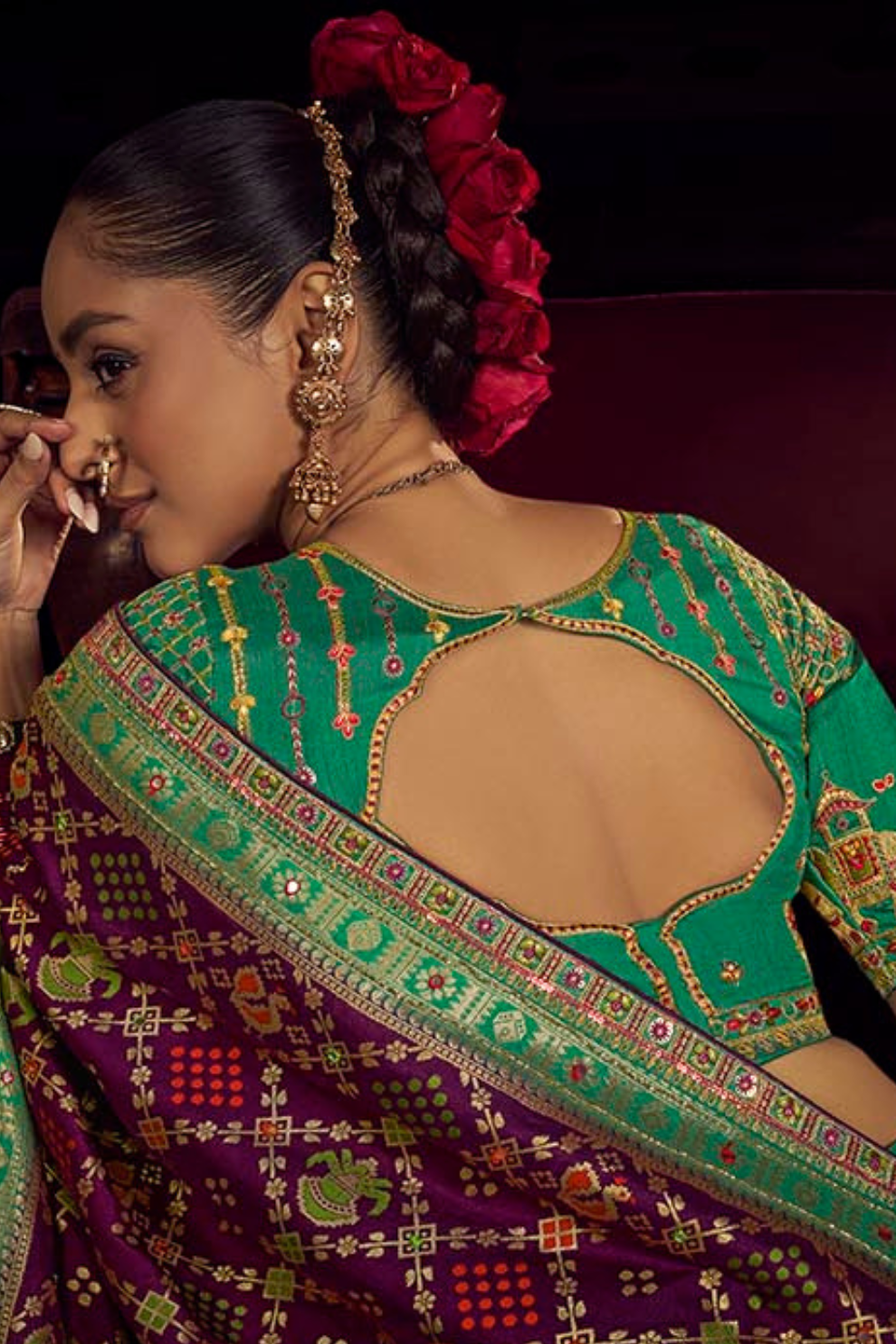 Pure Viscose Dola Saree With Handwork Blouse & Fancy Lace