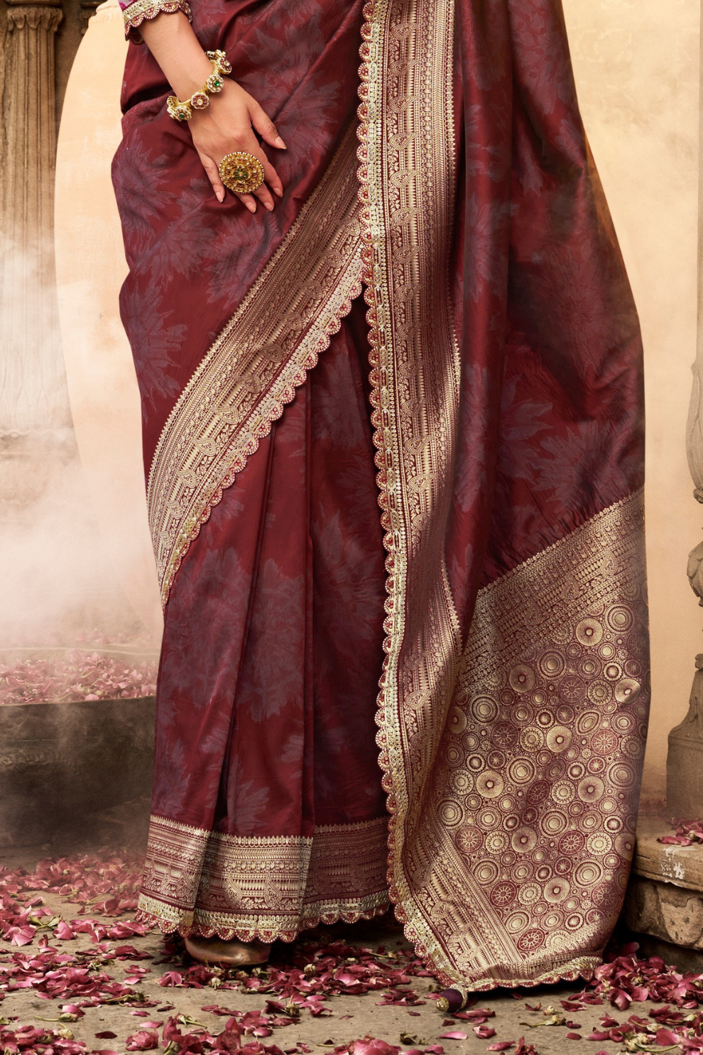 Soft Banarasi Silk Saree with Fancy Fabric - LaVante Fashion
