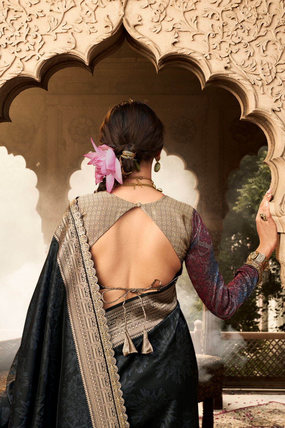 Soft Banarasi Silk Saree with Fancy Fabric - LaVante Fashion