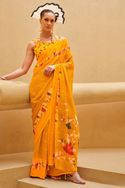 Elegant Quest Georgette Saree with Marvel Soft Finish