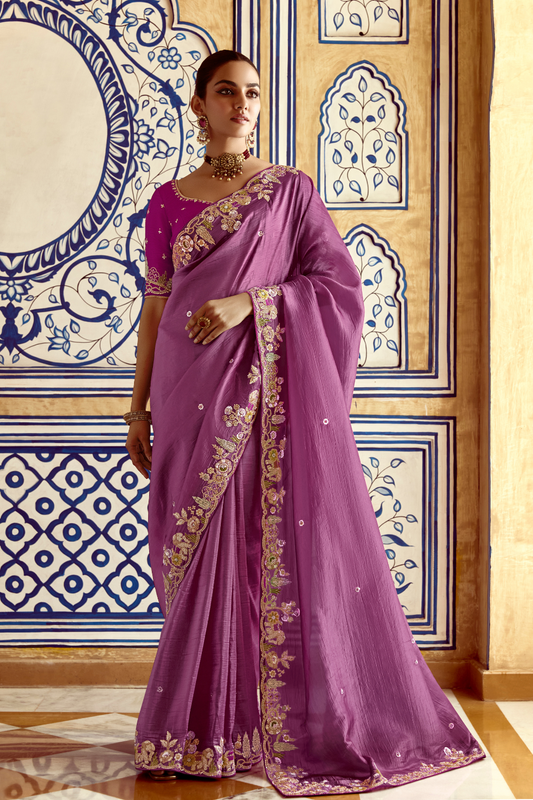 Elegant Lightweight Tissue Silk Saree for Festive and Party Wear