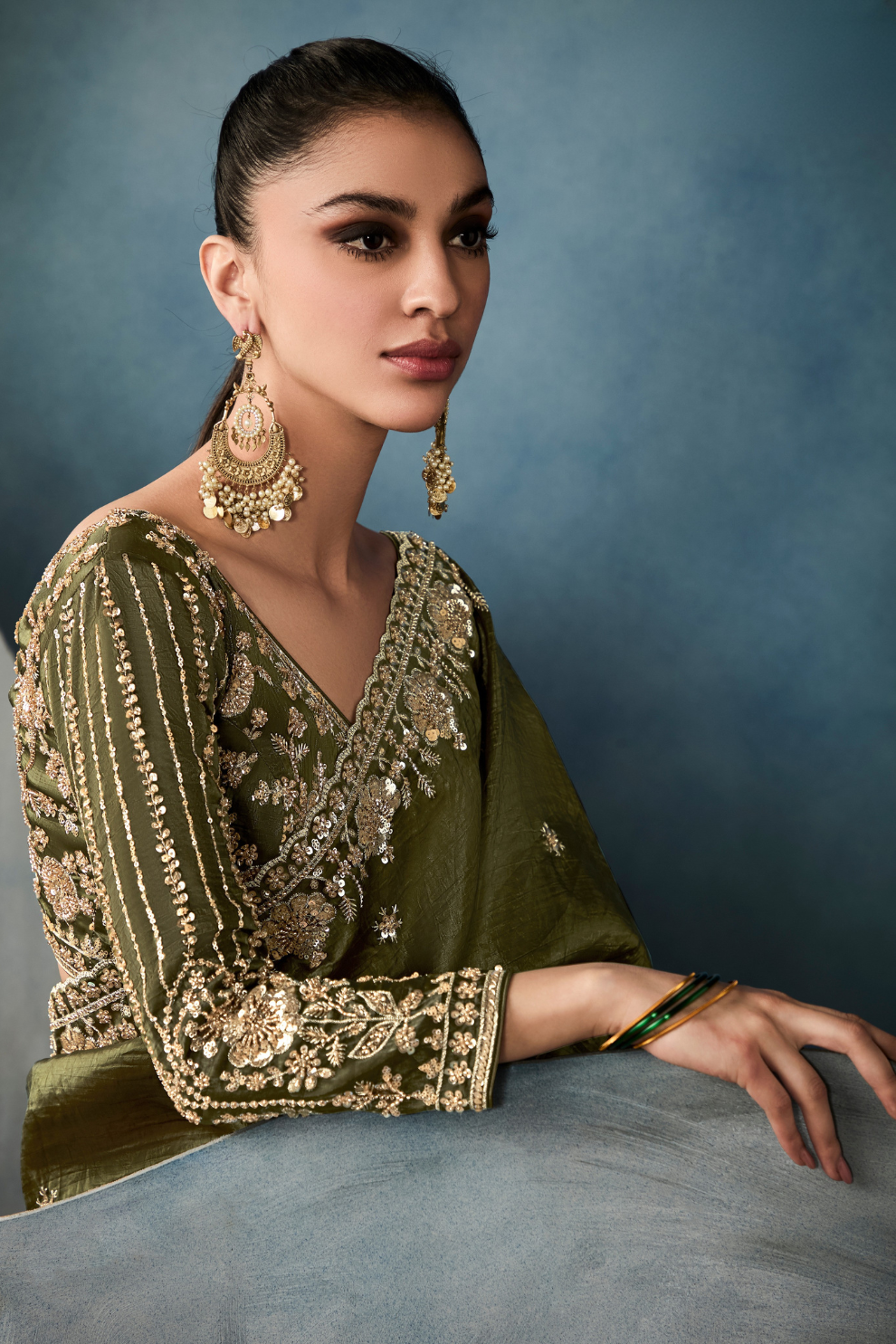 Tissue Saree with Handwork Detailing and Designer Cut Work Border