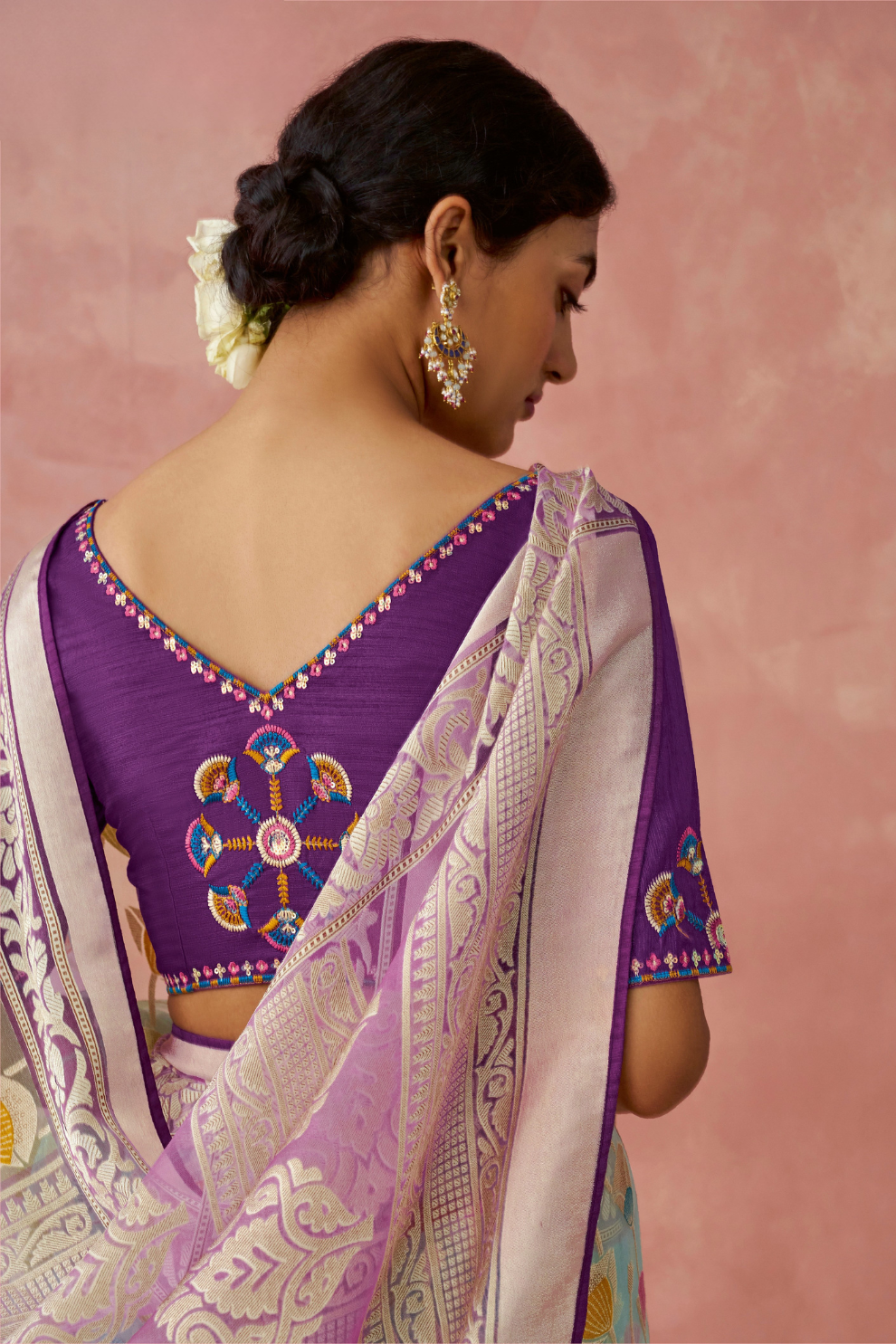 Brasso Teal Printed Saree for Elegant Festive Wear