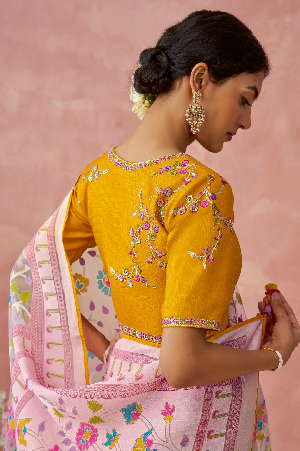 Brasso Teal Printed Saree for Elegant Festive Wear