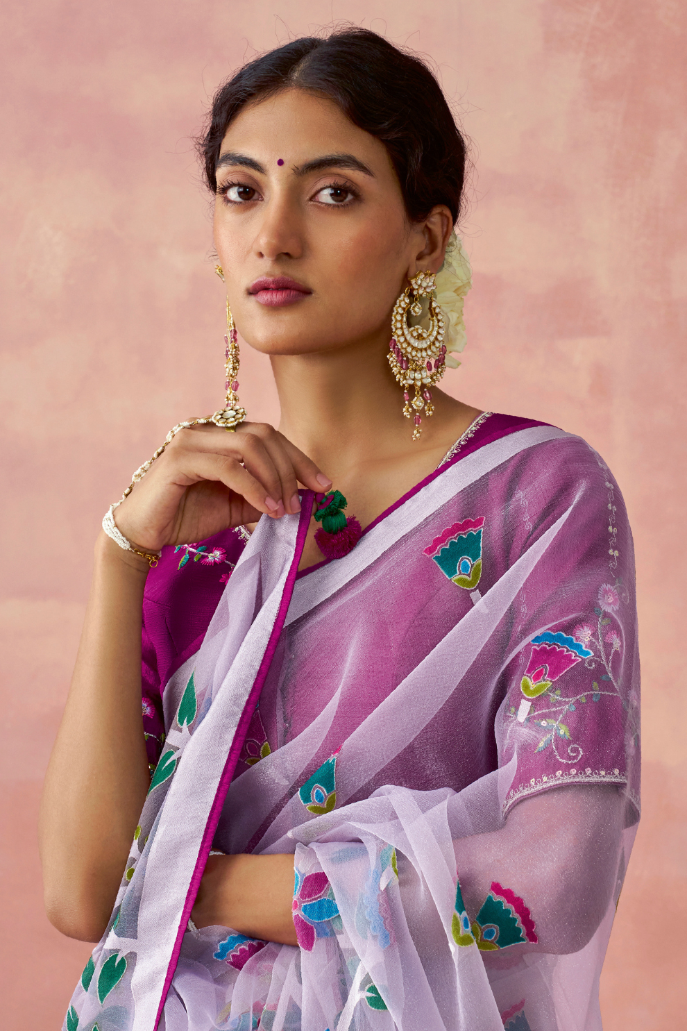 Brasso Teal Printed Saree for Elegant Festive Wear