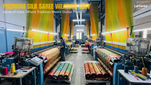 LaVante Fashion’s in-house Surat saree weaving unit with artisans and looms