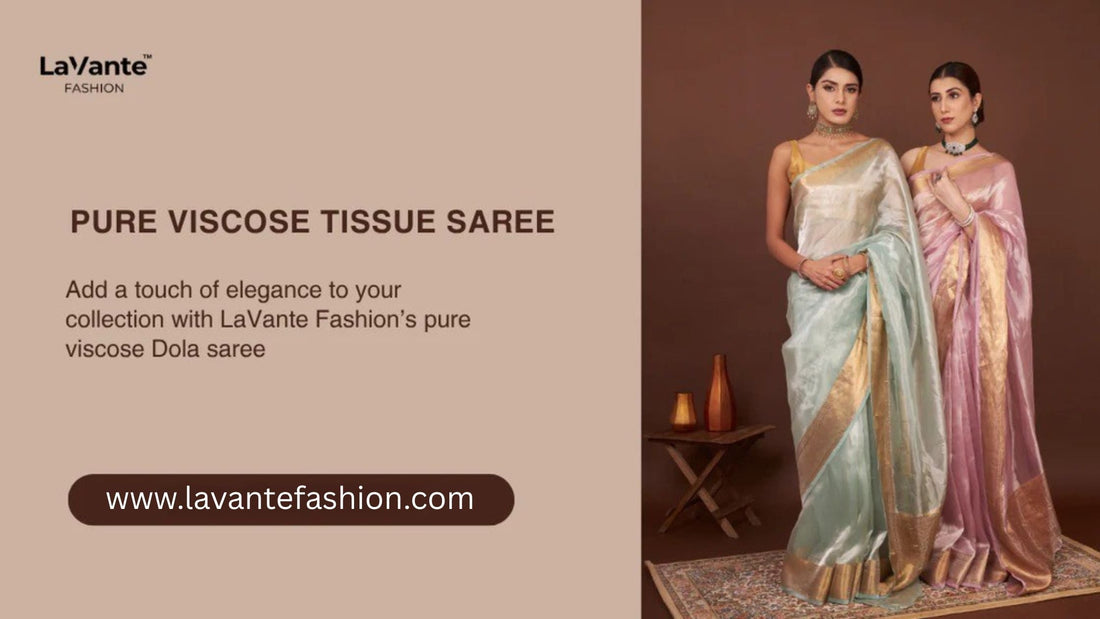 Pure Viscose Tissue Saree with Handworked Pallu and Contrast Designer USA