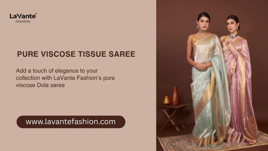 Pure Viscose Tissue Saree with Handworked Pallu and Contrast Designer USA