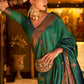 Viridian Green  Zari Woven Banarasi Silk Saree
