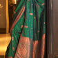 Viridian Green  Zari Woven Banarasi Silk Saree