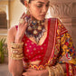 Yellow & Red Printed Patola Silk Saree