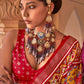 Yellow & Red Printed Patola Silk Saree