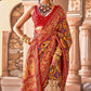 Yellow & Red Printed Patola Silk Saree