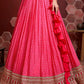 Azalea Pink Bandhani Printed Chinon Silk Lehenga Choli with Heavy Embroidery work
