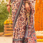 White & Grey Patola Printed Sik Saree