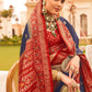 Berry Blue Printed Patola Silk Saree
