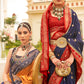Berry Blue Printed Patola Silk Saree
