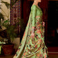 Avocado Green Kalamkari Printed Soft Silk Saree : Top Pick