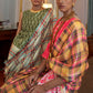 Yellow & Pink Printed Silk Saree