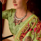 Avocado Green Kalamkari Printed Soft Silk Saree : Top Pick