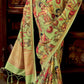 Avocado Green Kalamkari Printed Soft Silk Saree : Top Pick