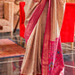 Beige Brown Patola Silk Saree with Sambhal Puri Print