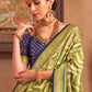 Venom Green Patola Printed Silk Saree with Contrast Blouse