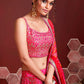 Magenta Pink Chinon Silk Lehenga Choli with Sequins & Mirror work