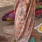 Arctic Blue Madhubani Digital Printed Silk Saree