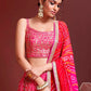 Magenta Pink Chinon Silk Lehenga Choli with Sequins & Mirror work
