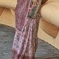 Shades Of Brown Floral Printed Chanderi Cotton Saree