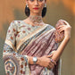 Pecan Brown Bandhani Printed Chanderi Cotton Saree