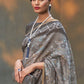 Shades Of Brown Floral Printed Chanderi Cotton Saree