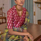 Avocado Green Printed Silk Saree