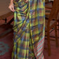 Avocado Green Printed Silk Saree