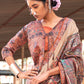 Amber Orange Madhubani Digital Printed Silk Saree