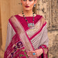 Magenta Pink Designer Patola Silk Saree with Zari Border & Stone work