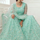 Turquoise Blue Soft Net Lehenga Choli with Cording, Stonework, Thread & Badla Embroidery