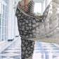 Silver Grey Lucknowi Chikankari Weaving Silk Saree