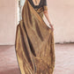 Cedar Brown Handloom Weave Kanjivaram Silk Saree with Swaroski work