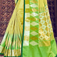 Lime Green Banarasi Silk Saree with Embroidered Silk Blouse
