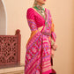 Atomic Orange Patola Printed Silk Saree