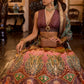 Lehenga Choli de seda de diseñador en color púrpura y rosa, lista para usar, con brillo y trabajo de espejo Aari