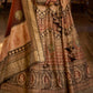 Lehenga Choli de seda de diseñador marrón-dorado, lista para usar, con brillo y trabajo de espejo Aari