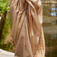 Beige Brown Zari Woven Banarasi Silk Saree